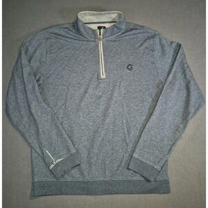 Johnnie O Pullover Mens L Gray 1/4 Zip Sweater Golf Embroidered‎ Logo Sweatshirt